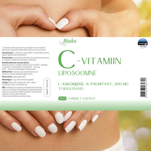 Liposoomne C-vitamiin, etikett