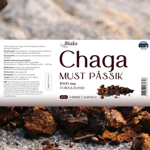 Chaga kapslite etikett