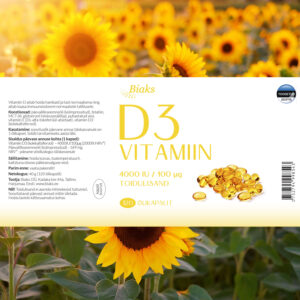 D-vitamiin 4000IU etikett